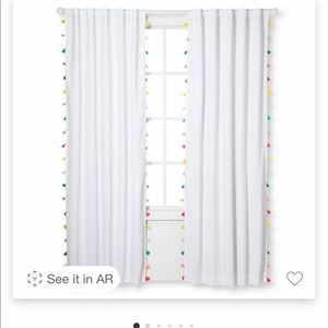 Pillowfort Multi Color Pom Pom Blackout Curtains